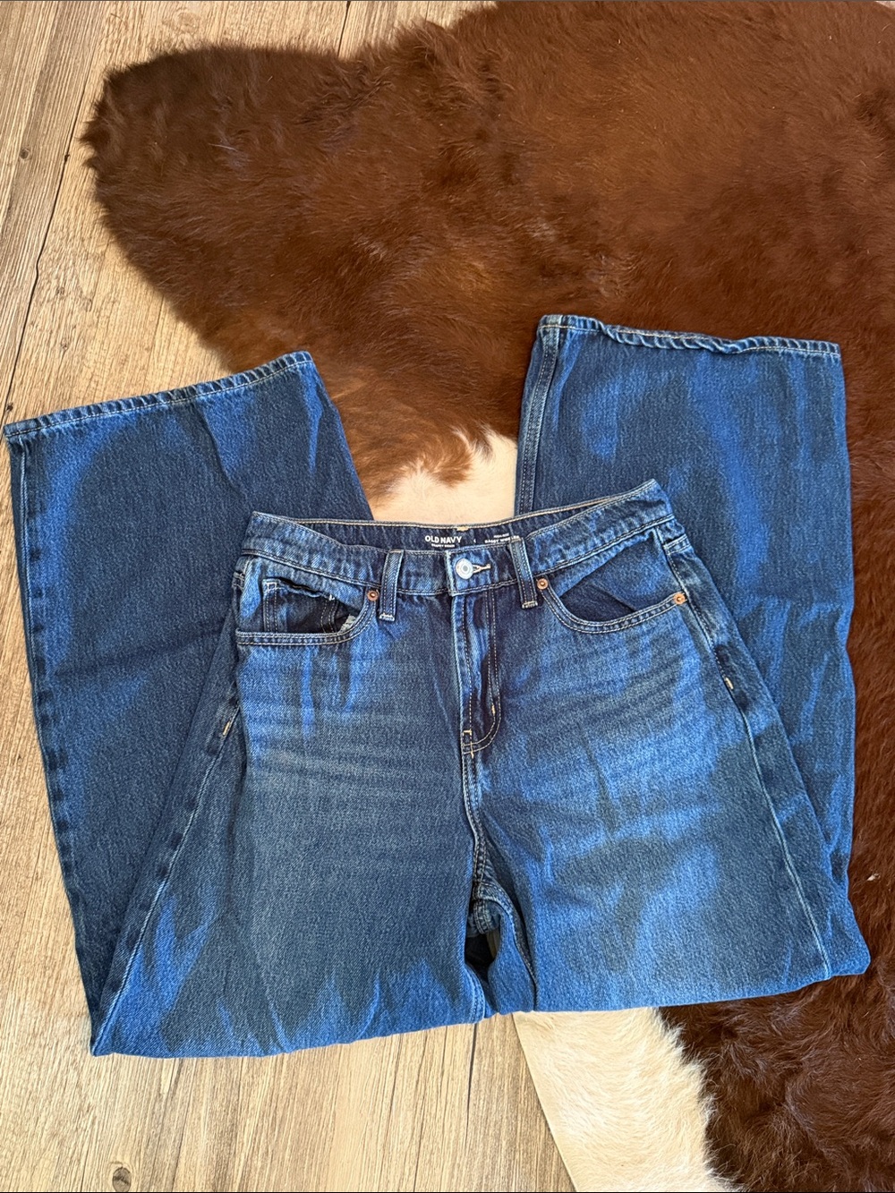 Old Navy Baggy High-Rise Jeans — Blue Denim